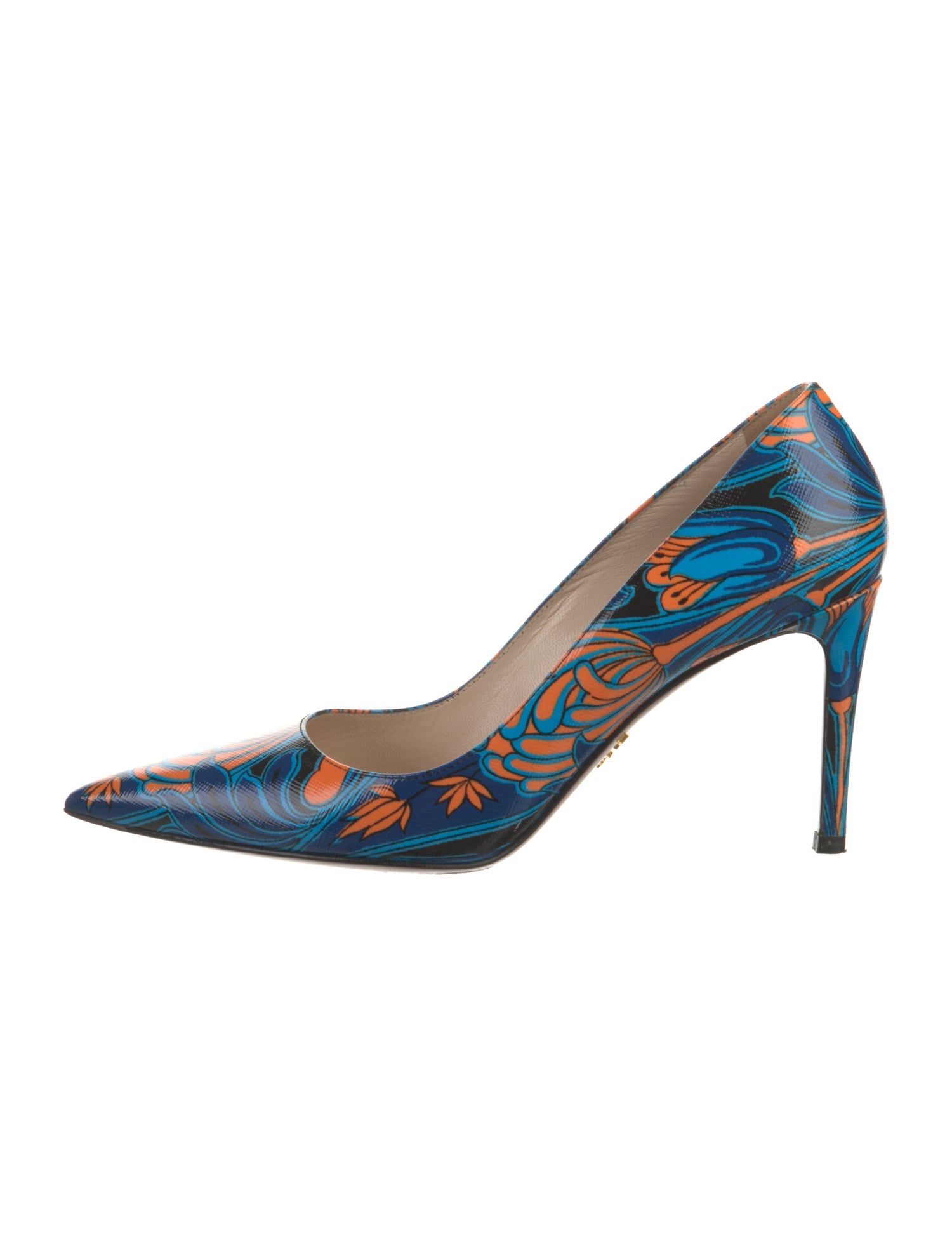 Prada Leather Printed Pumps