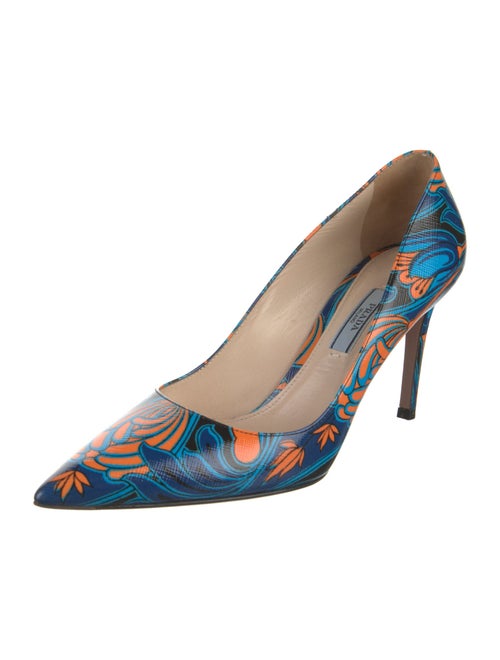 Prada Leather Printed Pumps