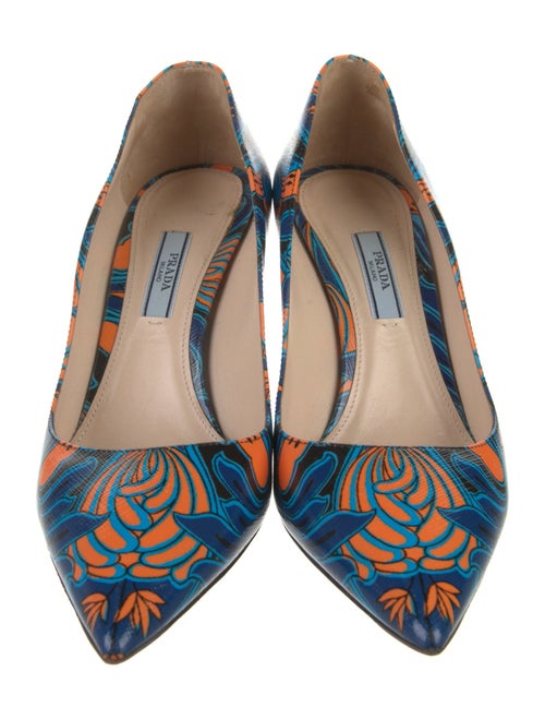Prada Leather Printed Pumps