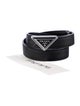 Prada Leather Enameled Metal Triangle Belt