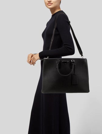 Prada Saffiano Leather Galleria Double Zip XL