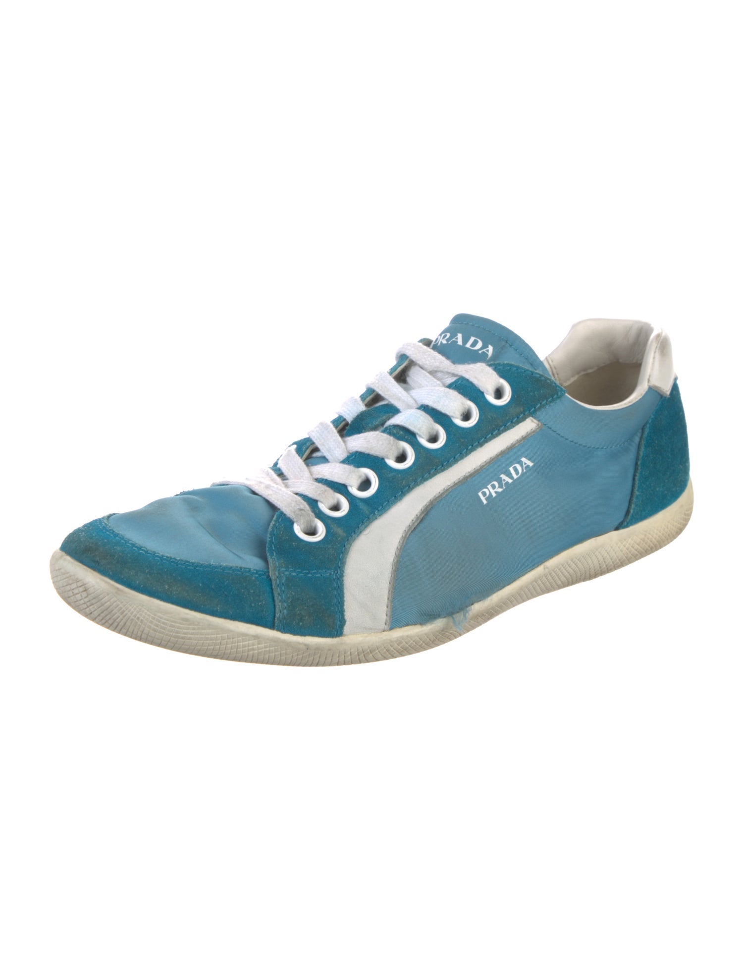 Prada Sport Suede Colorblock Pattern Sneakers