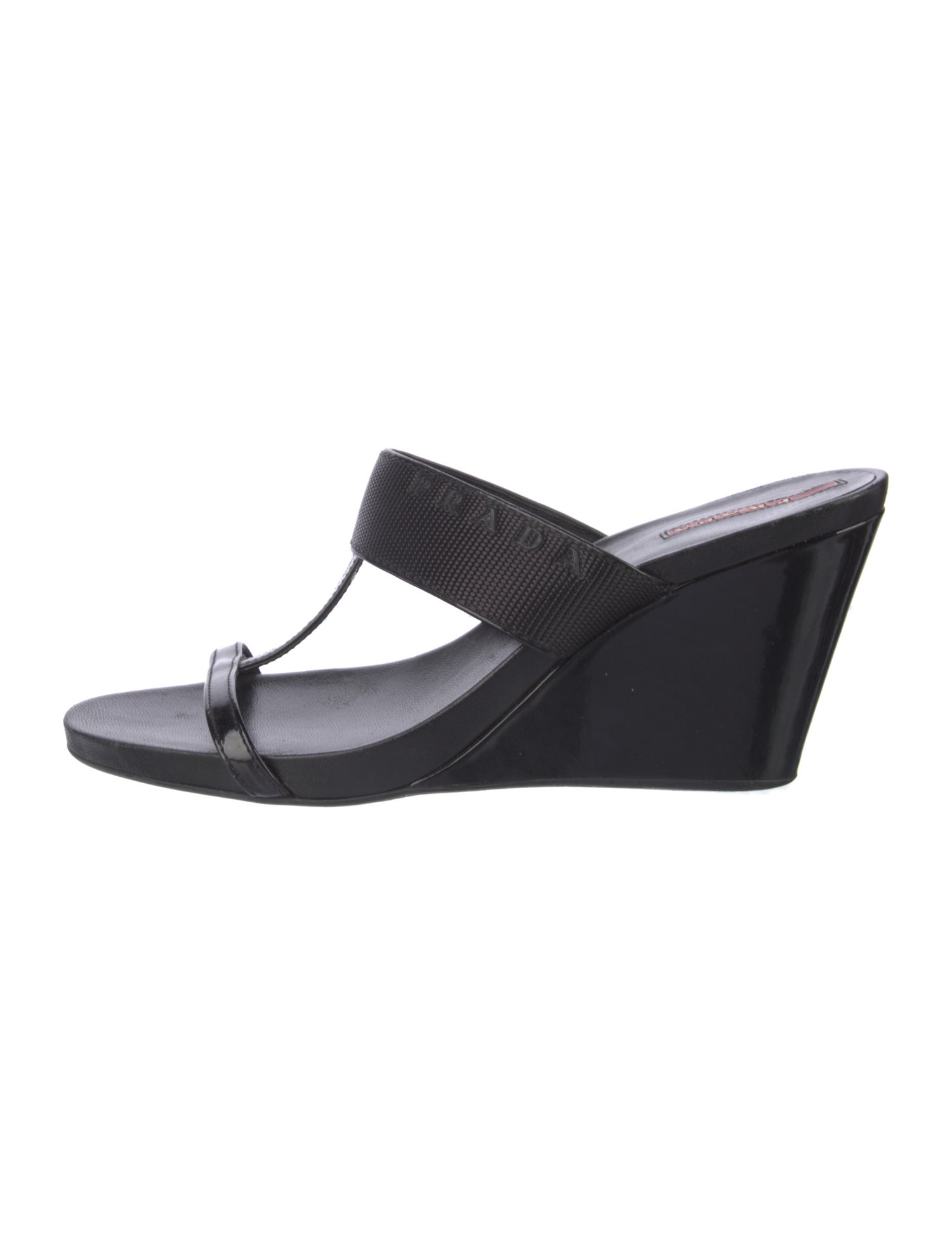 Prada Patent Leather T-Strap Sandals