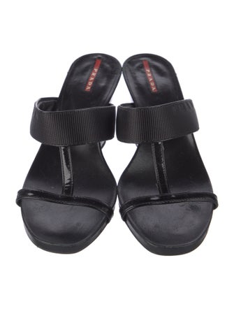 Prada Patent Leather T-Strap Sandals