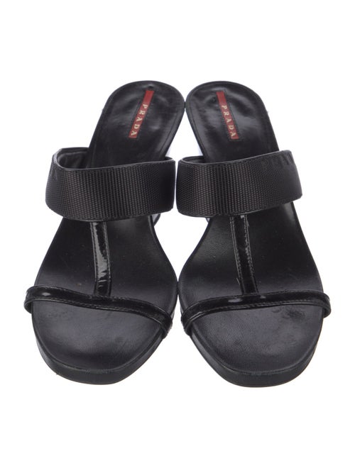 Prada Patent Leather T-Strap Sandals