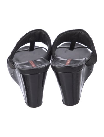 Prada Patent Leather T-Strap Sandals