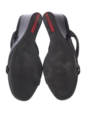 Prada Patent Leather T-Strap Sandals