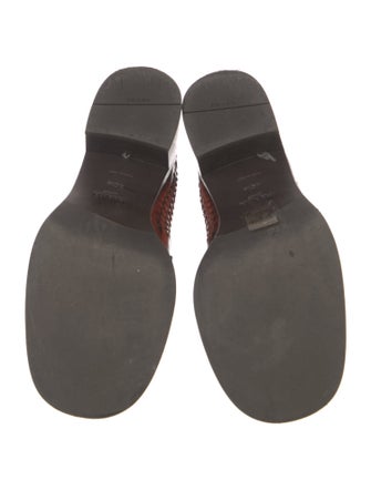 Prada Patent Leather Braided Accents Loafers