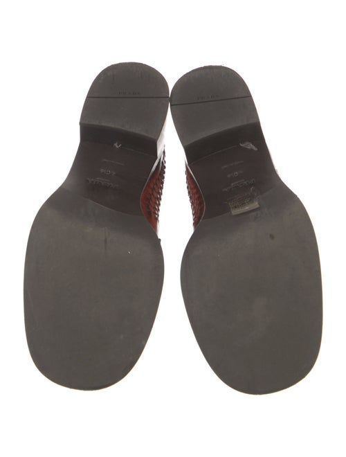 Prada Patent Leather Braided Accents Loafers