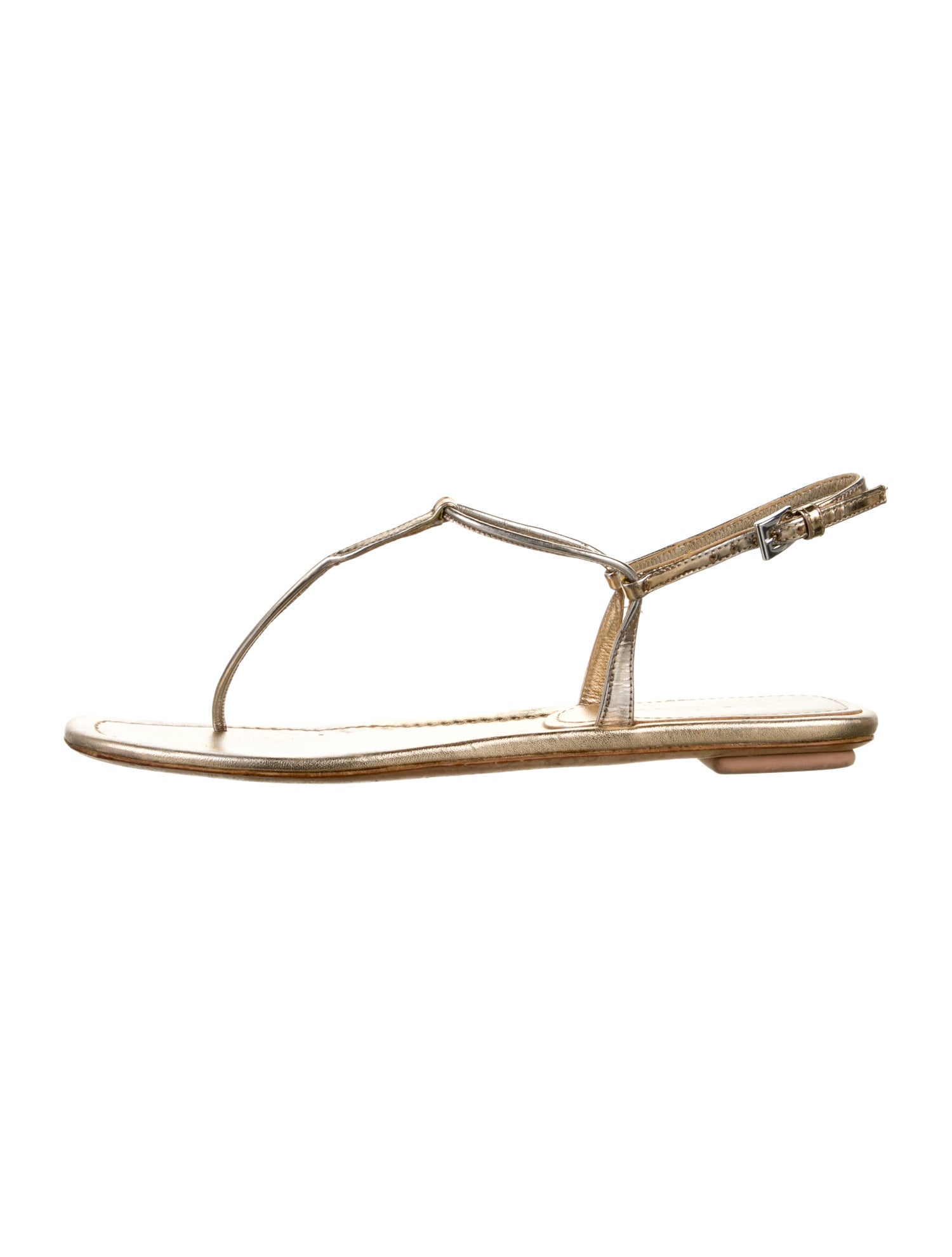 Prada Leather T-Strap Sandals