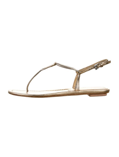 Prada Leather T-Strap Sandals