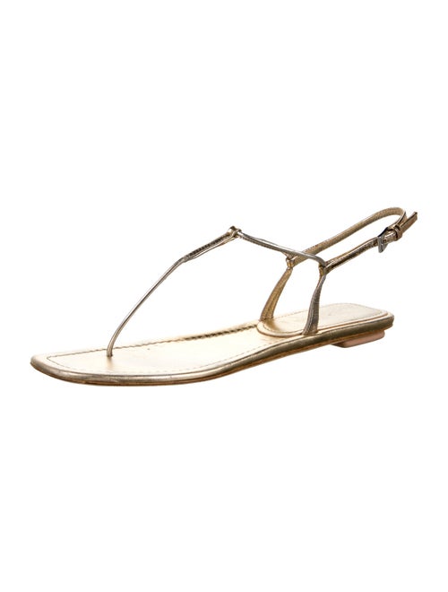 Prada Leather T-Strap Sandals