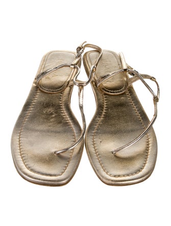 Prada Leather T-Strap Sandals