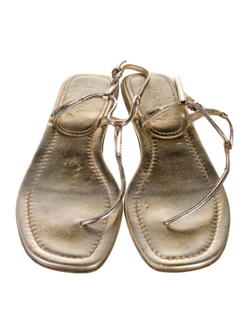 Prada Leather T-Strap Sandals