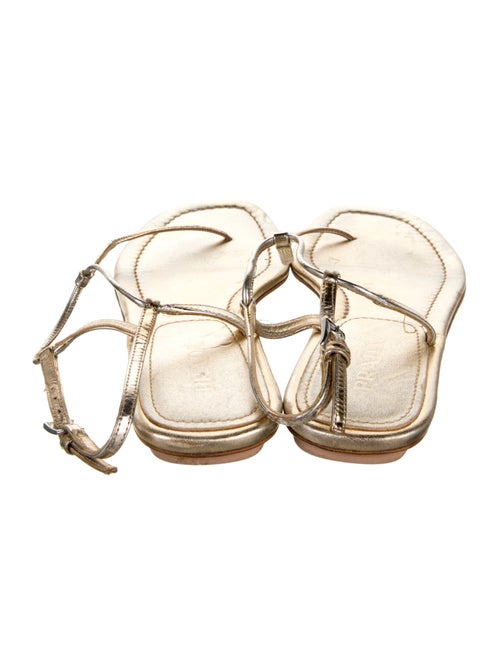 Prada Leather T-Strap Sandals