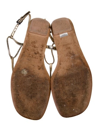 Prada Leather T-Strap Sandals