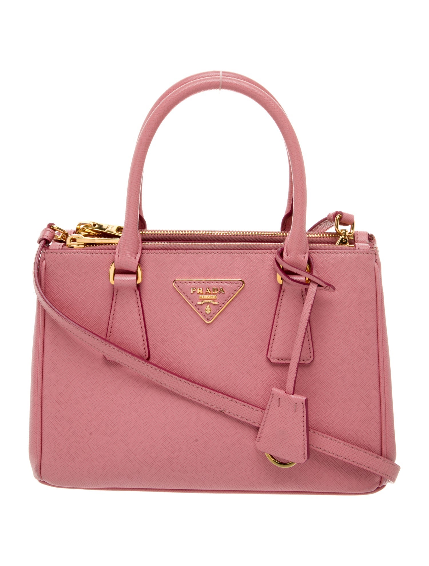 Prada Saffiano Lux Leather Galleria Double Zip Small