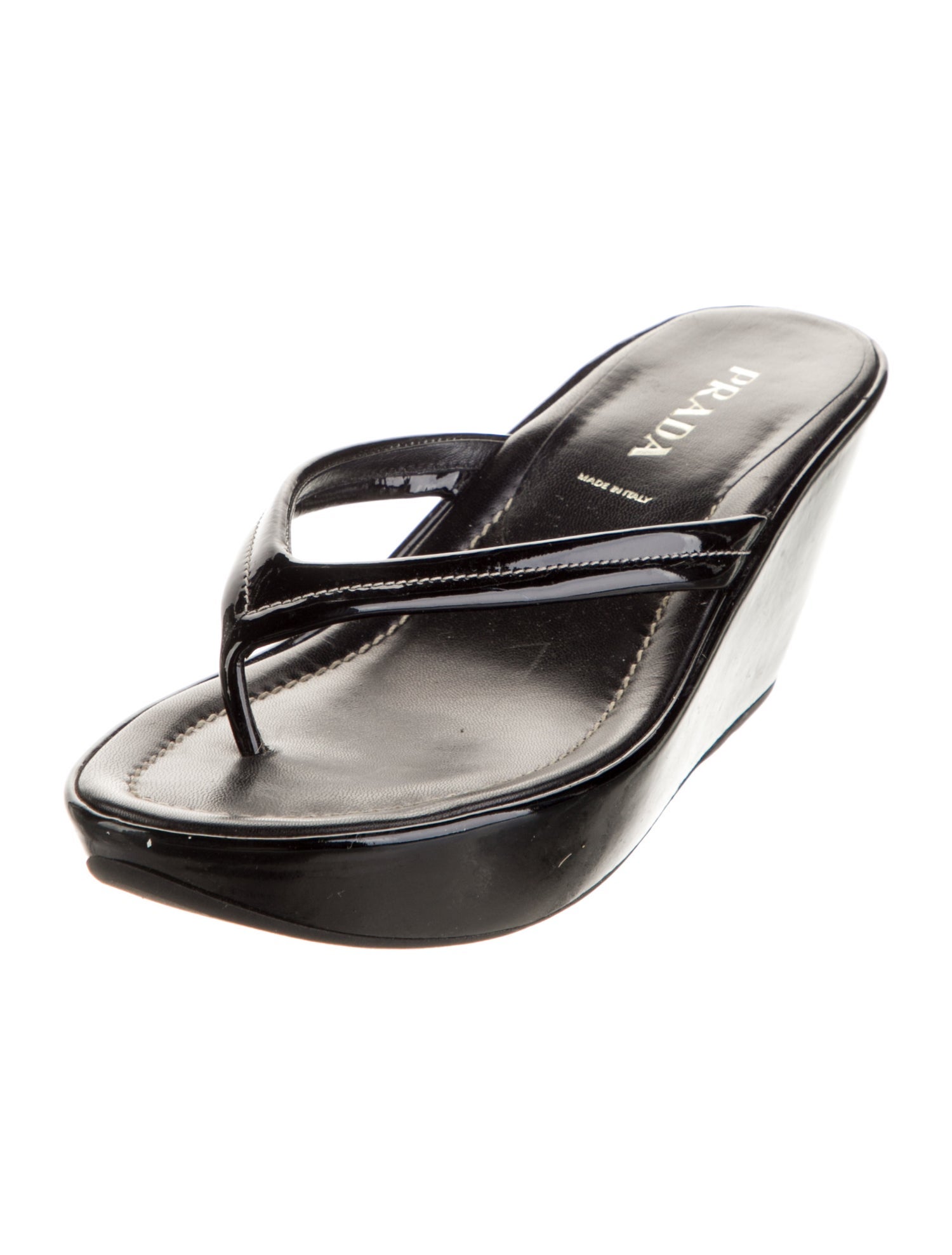 Prada Patent Leather Slides