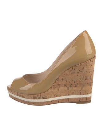 Prada Patent Leather Cutout Accent Pumps