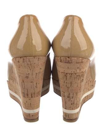 Prada Patent Leather Cutout Accent Pumps