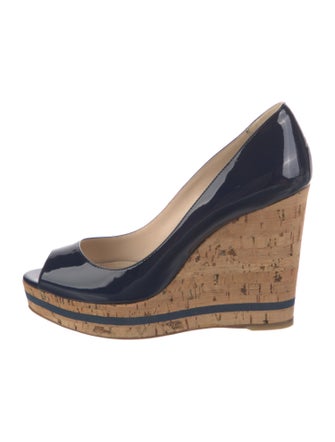 Prada Patent Leather Colorblock Pattern Pumps