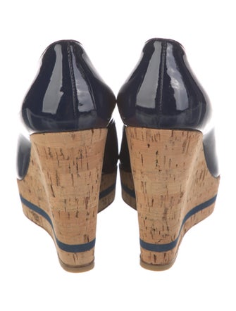 Prada Patent Leather Colorblock Pattern Pumps