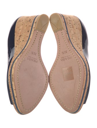 Prada Patent Leather Colorblock Pattern Pumps