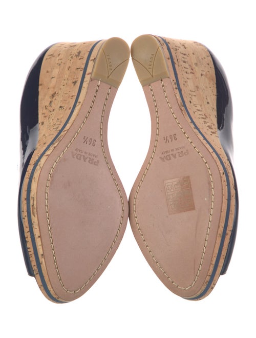 Prada Patent Leather Colorblock Pattern Pumps