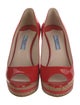 Prada Patent Leather Colorblock Pattern Pumps