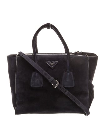 Prada Enameled Metal Triangle Twin Pocket