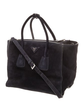 Prada Enameled Metal Triangle Twin Pocket