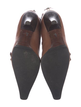 Prada Leather Whipstitch Trim Boots