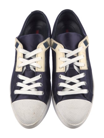 Prada Satin Colorblock Pattern Sneakers