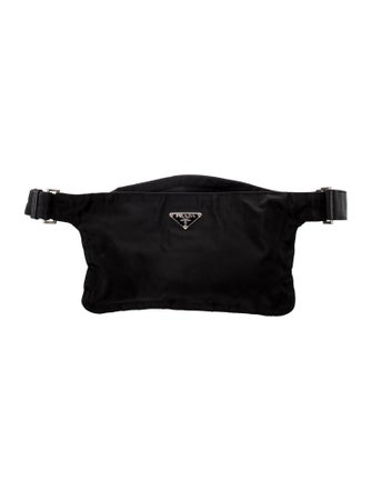 Prada Enameled Metal Triangle Belt Bag