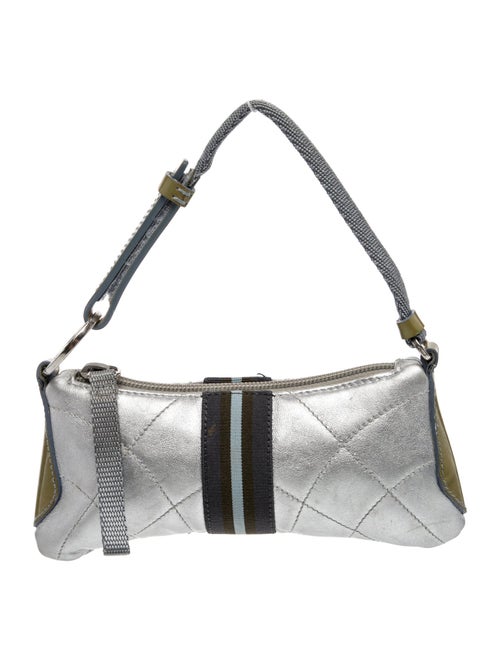 Prada Enameled Metal Triangle Top Handle Bag