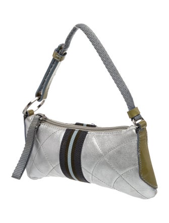 Prada Enameled Metal Triangle Top Handle Bag