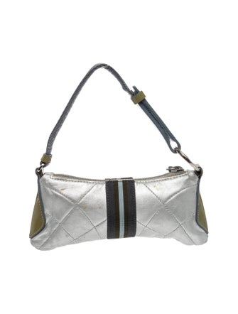 Prada Enameled Metal Triangle Top Handle Bag