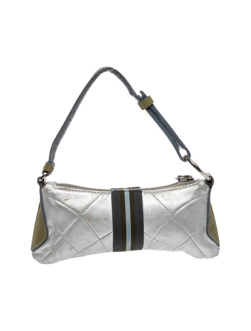 Prada Enameled Metal Triangle Top Handle Bag