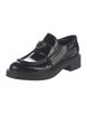 Prada Enameled Metal Triangle Leather Oxfords