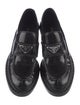 Prada Enameled Metal Triangle Leather Oxfords
