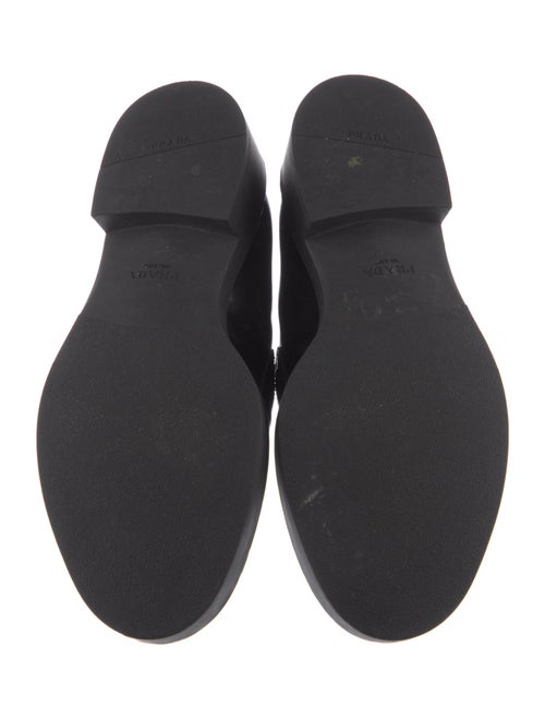 Prada Enameled Metal Triangle Leather Oxfords