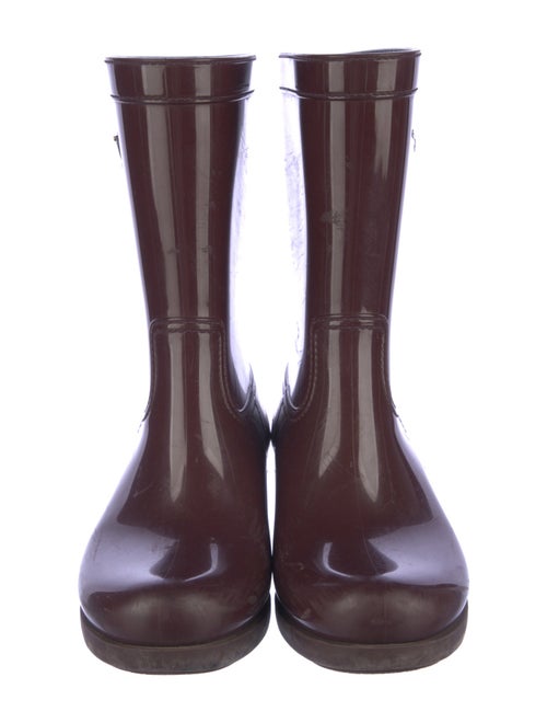 Prada Enameled Metal Triangle Rubber Rain Boots