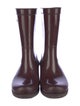 Prada Enameled Metal Triangle Rubber Rain Boots