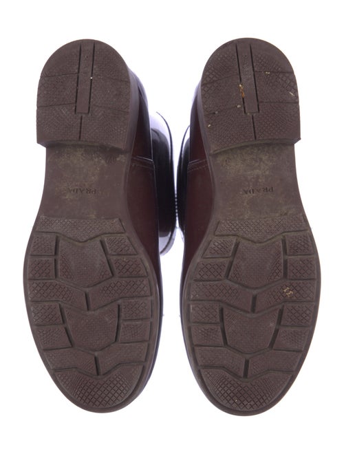 Prada Enameled Metal Triangle Rubber Rain Boots