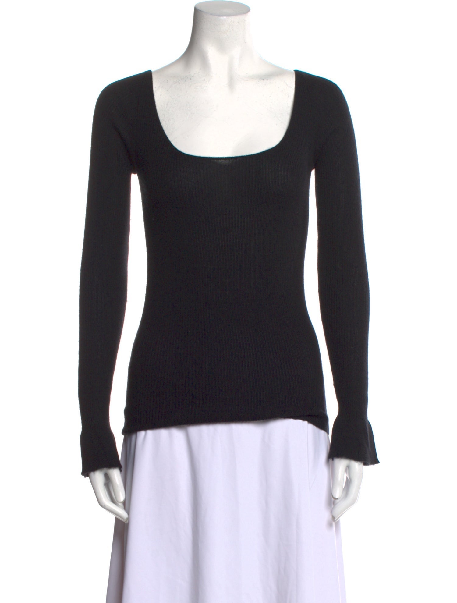 Prada Scoop Neck Long Sleeve Top