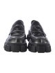Prada Enameled Metal Triangle Leather Dress Loafers