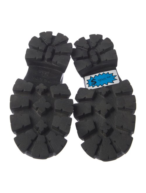 Prada Enameled Metal Triangle Leather Dress Loafers