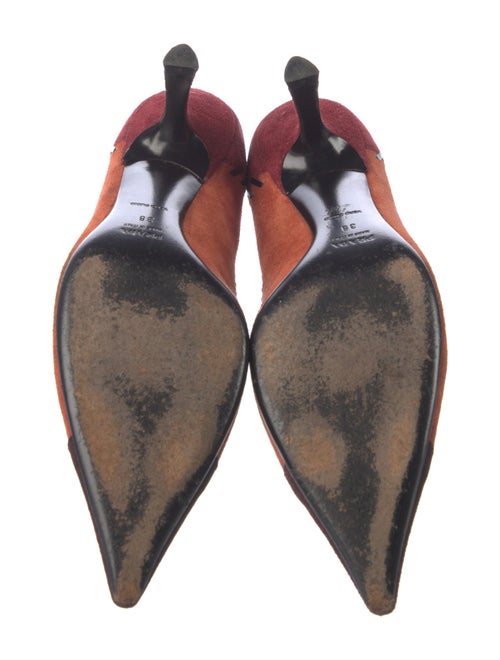 Prada Suede Colorblock Pattern Pumps