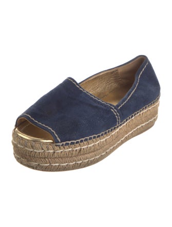 Prada Suede Whipstitch Trim Espadrilles