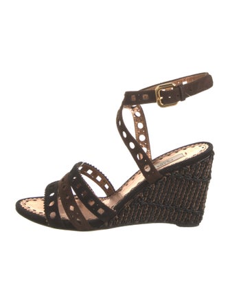 Prada Suede Lasercut Accents Espadrilles